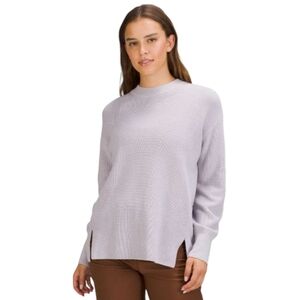 Lululemon Merino Wool-Blend Ribbed Crewneck Sweater Light Lavender Womens 6